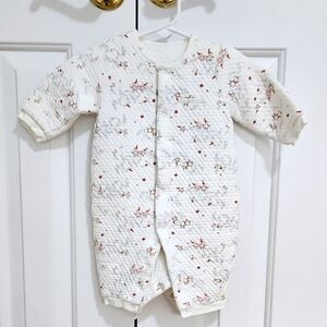 White Quilted Baby Sleep Sack with Animal Print